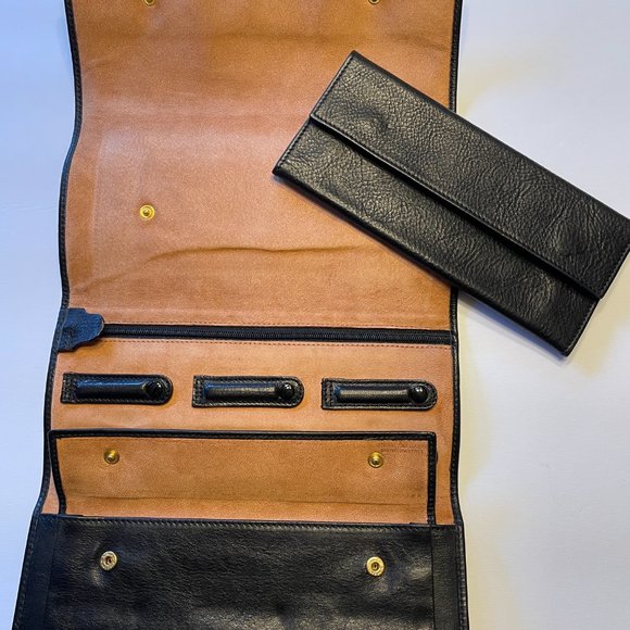 GIGLIODORO Black Genuine Calf Leather Tri-Fold Wallet, made in Italy - Picture 6 of 12